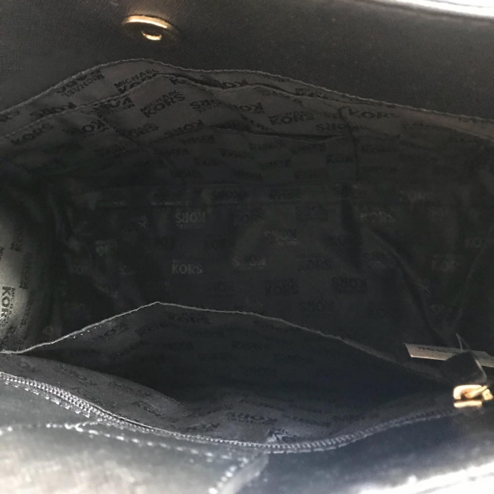 Michael Kors Hamilton Black Leather Satchel Bag - Picture 7 of 8
